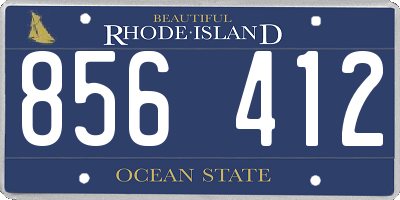 RI license plate 856412