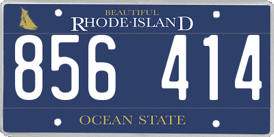 RI license plate 856414
