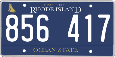 RI license plate 856417