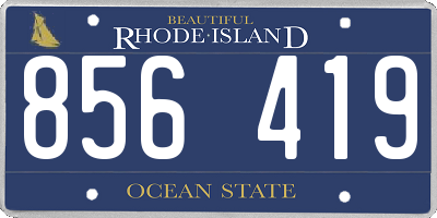 RI license plate 856419