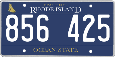 RI license plate 856425