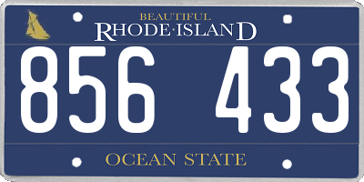 RI license plate 856433