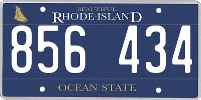 RI license plate 856434