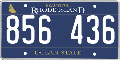 RI license plate 856436