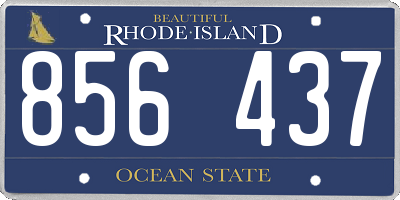 RI license plate 856437