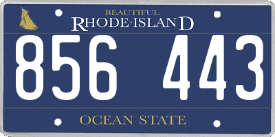 RI license plate 856443