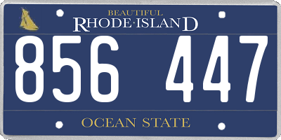 RI license plate 856447