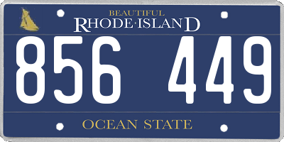 RI license plate 856449