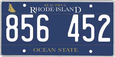 RI license plate 856452