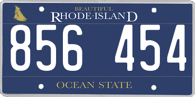 RI license plate 856454
