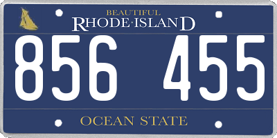 RI license plate 856455