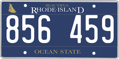 RI license plate 856459