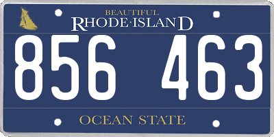 RI license plate 856463