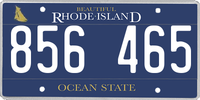 RI license plate 856465