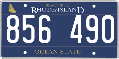 RI license plate 856490