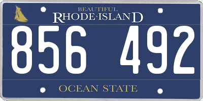 RI license plate 856492