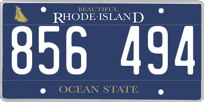 RI license plate 856494