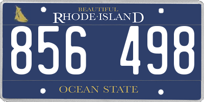 RI license plate 856498