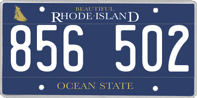 RI license plate 856502