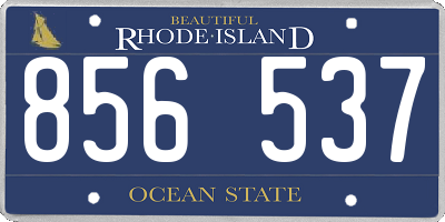 RI license plate 856537