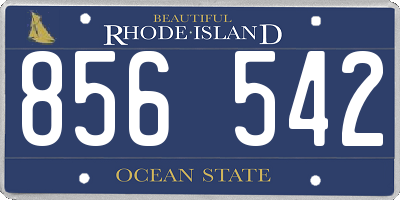 RI license plate 856542