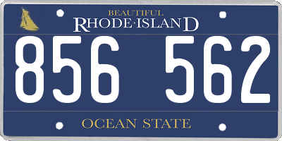 RI license plate 856562