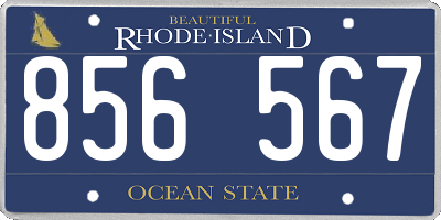 RI license plate 856567