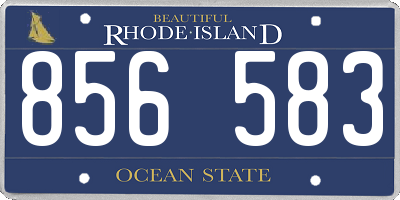 RI license plate 856583