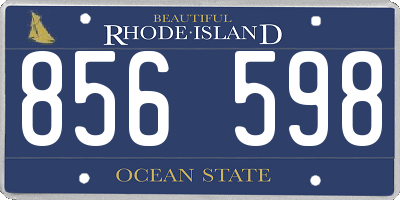 RI license plate 856598