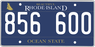 RI license plate 856600