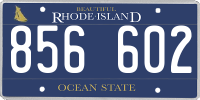 RI license plate 856602