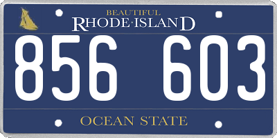 RI license plate 856603