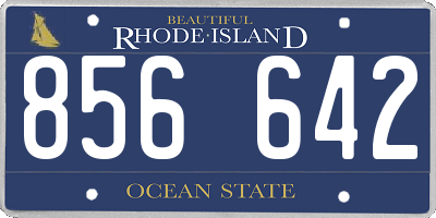 RI license plate 856642