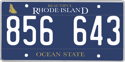RI license plate 856643