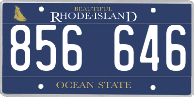 RI license plate 856646