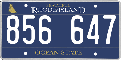 RI license plate 856647