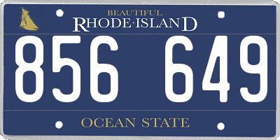 RI license plate 856649