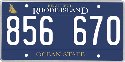 RI license plate 856670