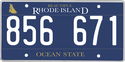 RI license plate 856671