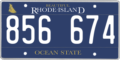 RI license plate 856674