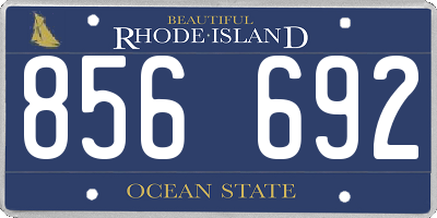 RI license plate 856692