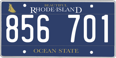 RI license plate 856701