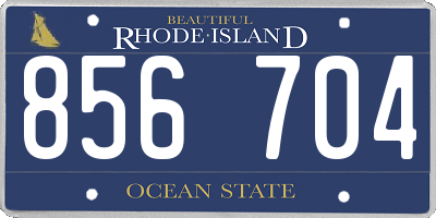 RI license plate 856704