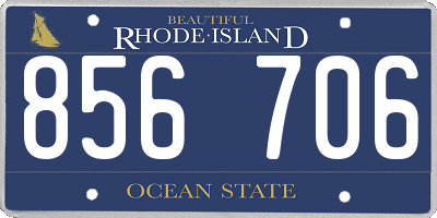 RI license plate 856706