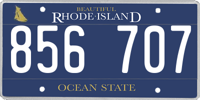 RI license plate 856707