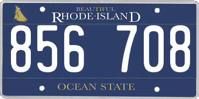 RI license plate 856708