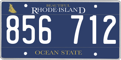 RI license plate 856712