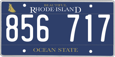 RI license plate 856717
