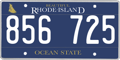 RI license plate 856725