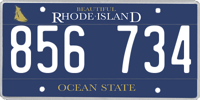 RI license plate 856734